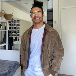 RALPH LAUREN Suede Leather Bomber Jacket